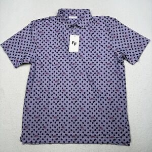 Fore Fathers Dr Pepper Blackberry Polo Shirt Mens Large Purple All Over Print